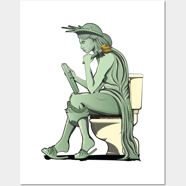 Statue of Liberty on the Toilet Wall Art by InTheWashroom